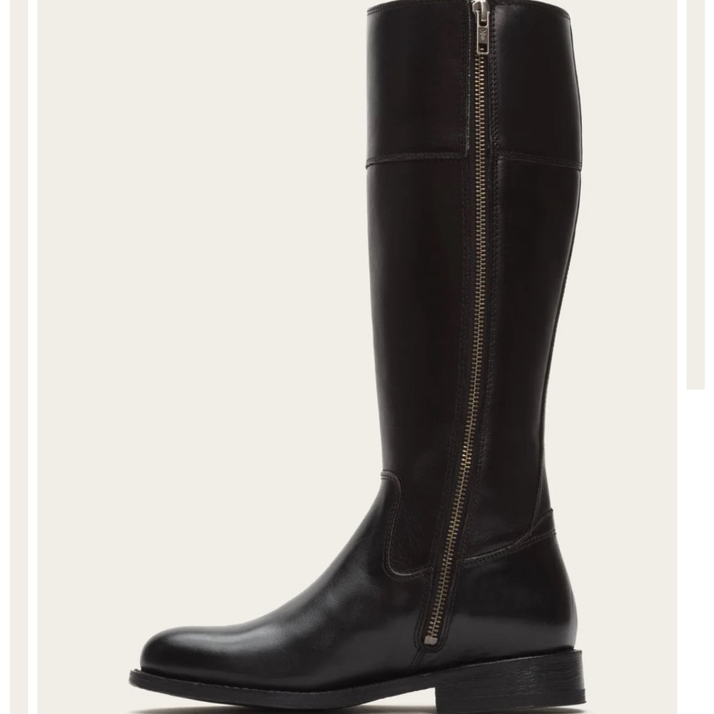 FRYE JAYDEN BUTTON TALL BLACK LEATHER/SUEDE SIZE 6.5 - Picture 5 of 12
